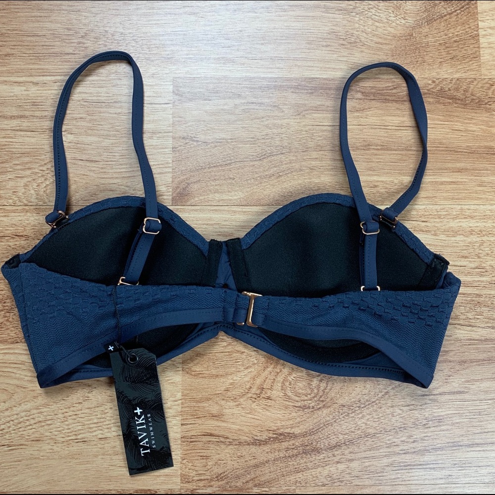 NWT TAVIK Swimwear Corsica Navy Textured Bikini Top - Picture 6 of 12